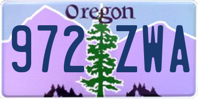 OR license plate 972ZWA