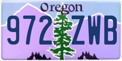 OR license plate 972ZWB
