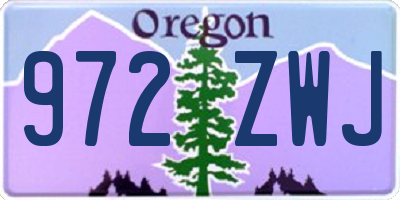 OR license plate 972ZWJ