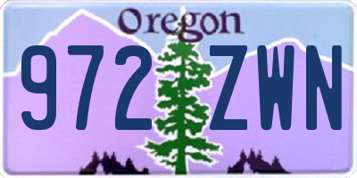 OR license plate 972ZWN