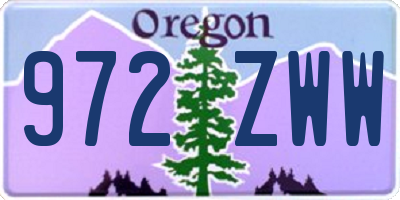 OR license plate 972ZWW