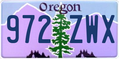 OR license plate 972ZWX