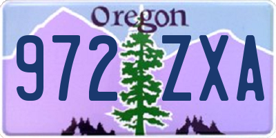 OR license plate 972ZXA