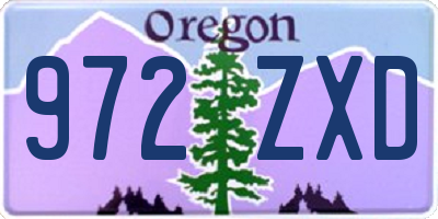 OR license plate 972ZXD