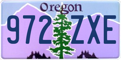 OR license plate 972ZXE