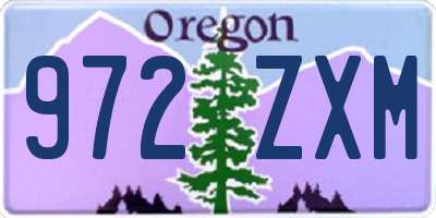 OR license plate 972ZXM
