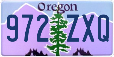 OR license plate 972ZXQ