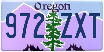 OR license plate 972ZXT