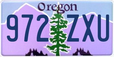 OR license plate 972ZXU