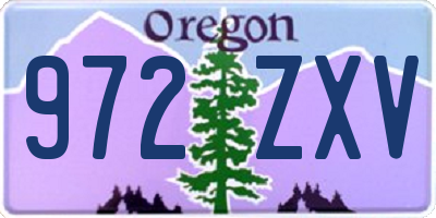 OR license plate 972ZXV
