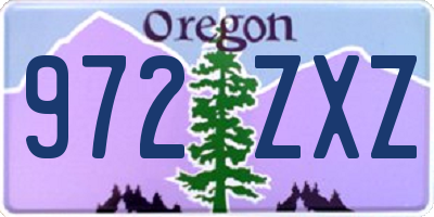 OR license plate 972ZXZ