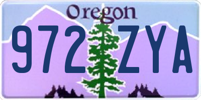 OR license plate 972ZYA
