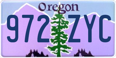 OR license plate 972ZYC