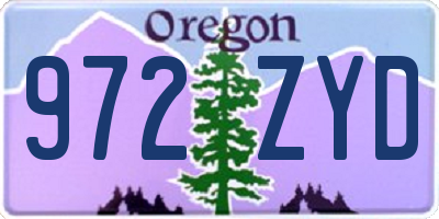 OR license plate 972ZYD