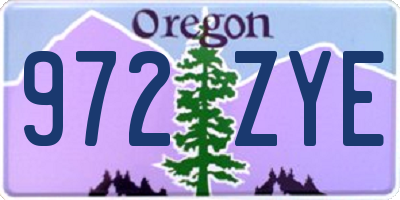 OR license plate 972ZYE