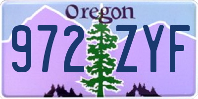 OR license plate 972ZYF