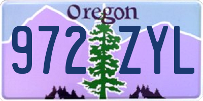 OR license plate 972ZYL