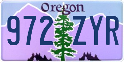 OR license plate 972ZYR