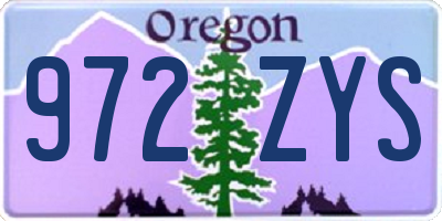 OR license plate 972ZYS