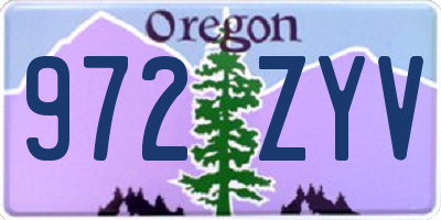 OR license plate 972ZYV