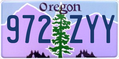 OR license plate 972ZYY