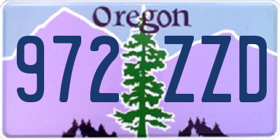 OR license plate 972ZZD