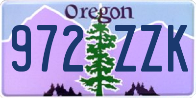 OR license plate 972ZZK