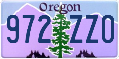 OR license plate 972ZZO