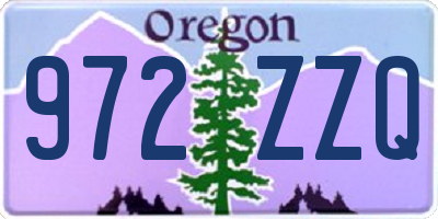 OR license plate 972ZZQ