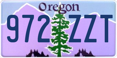 OR license plate 972ZZT