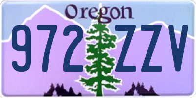 OR license plate 972ZZV