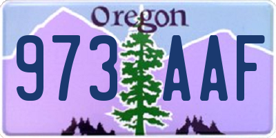 OR license plate 973AAF