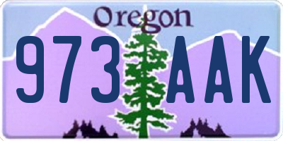 OR license plate 973AAK
