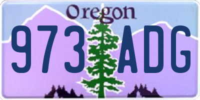 OR license plate 973ADG