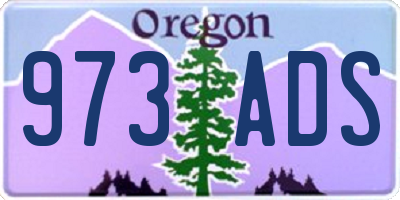 OR license plate 973ADS