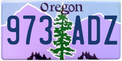 OR license plate 973ADZ