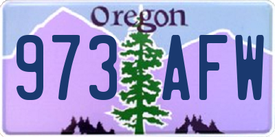 OR license plate 973AFW