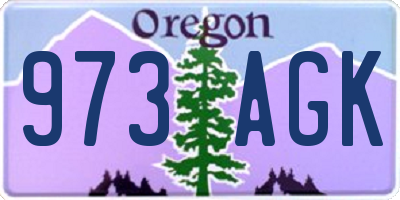 OR license plate 973AGK