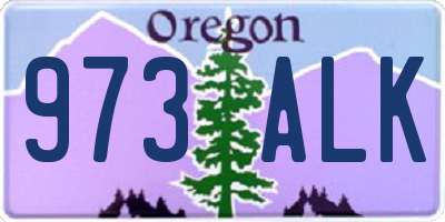 OR license plate 973ALK