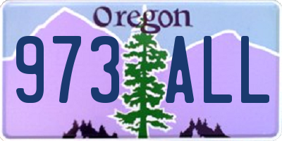 OR license plate 973ALL