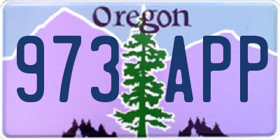 OR license plate 973APP