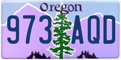 OR license plate 973AQD