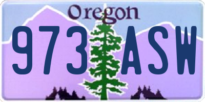OR license plate 973ASW