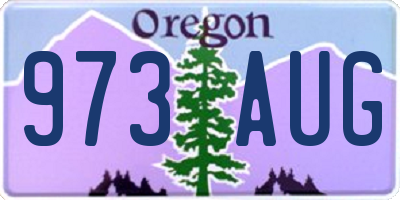 OR license plate 973AUG