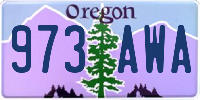 OR license plate 973AWA