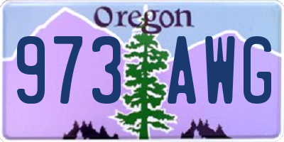 OR license plate 973AWG