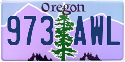 OR license plate 973AWL