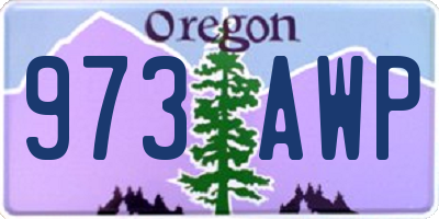 OR license plate 973AWP