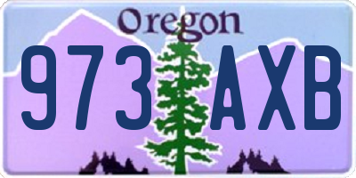 OR license plate 973AXB