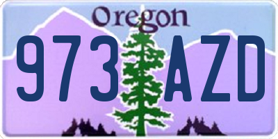 OR license plate 973AZD